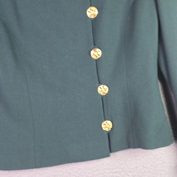 Richard Warren Wool Blazer Small Green Chenille Collar Cuffs Vintage Size 6-8 - Picture 12 of 16